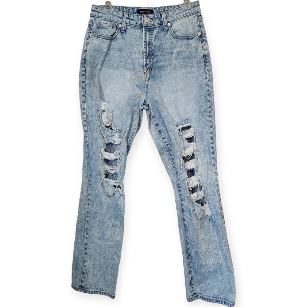 Juicy Couture Rhinestone Bling Distressed  Jeans Size 29